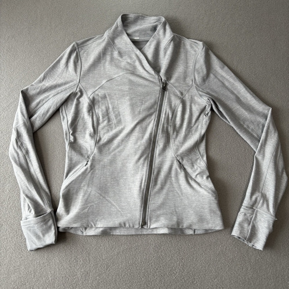 Lululemon Precision Zip Jacket Heathered Battleship Luon Yoga Run Activewear 10‎